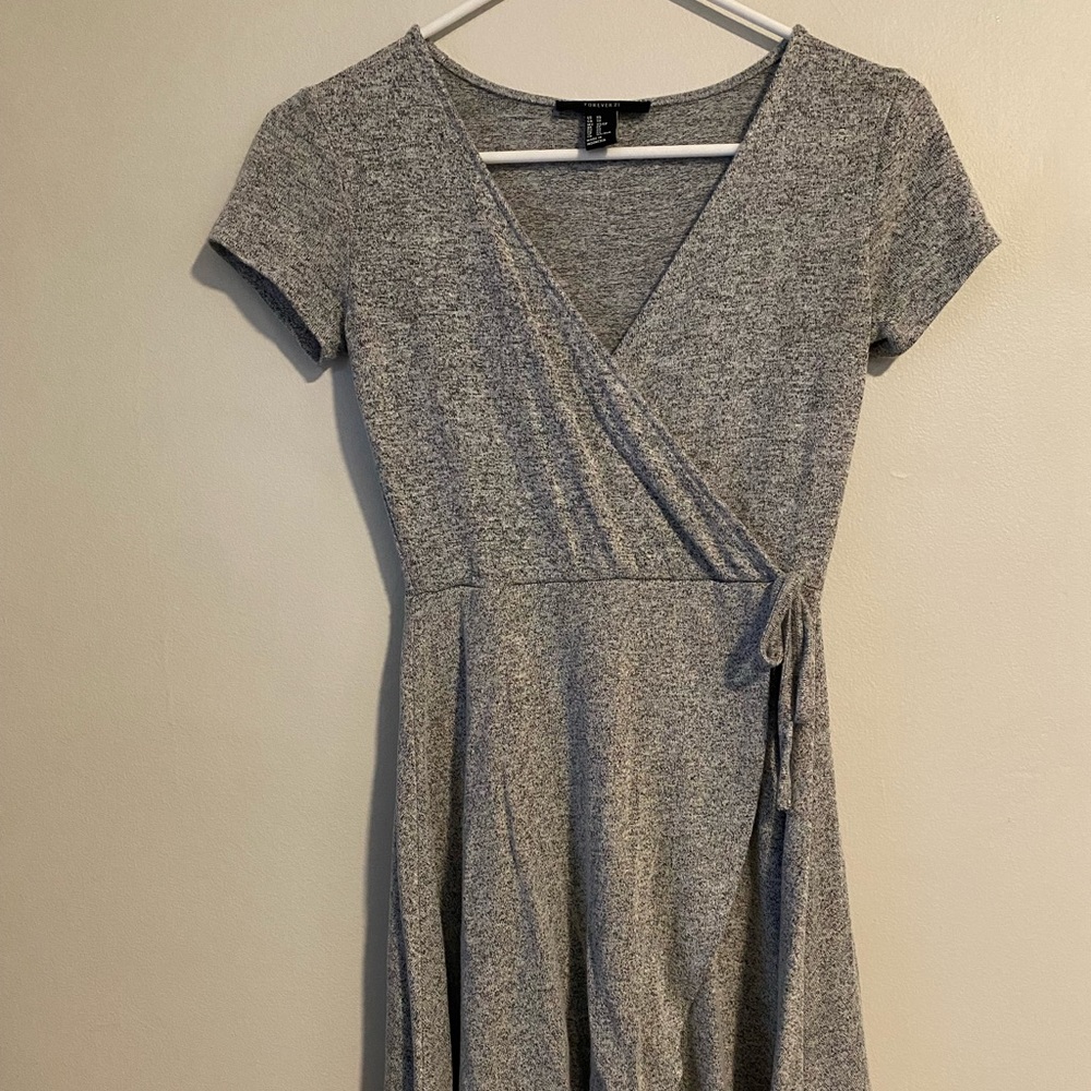 Gray wrap dress